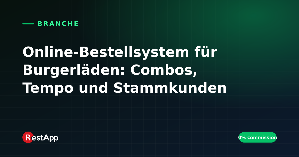 Online-Bestellsystem für Burgerläden: Combos, Tempo und Stammkunden