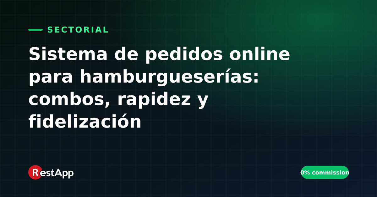 Sistema de pedidos online para hamburgueserías: combos, rapidez y fidelización