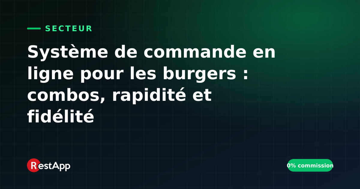 Système de commande en ligne pour les burgers : combos, rapidité et fidélité