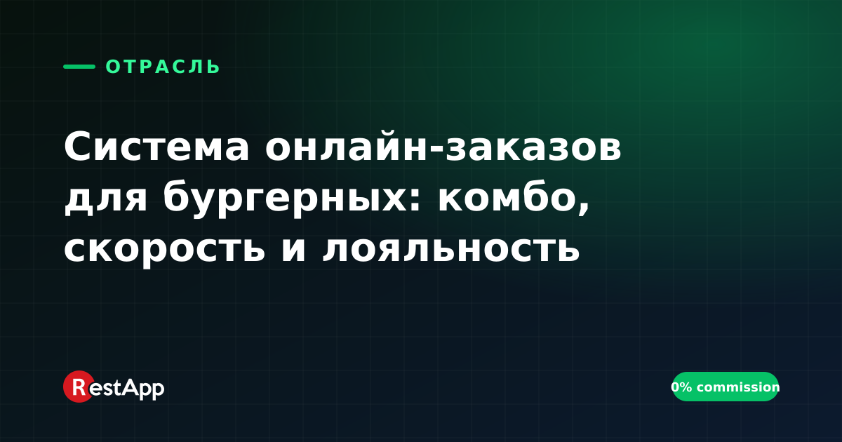 Система онлайн-заказов для бургерных: комбо, скорость и лояльность