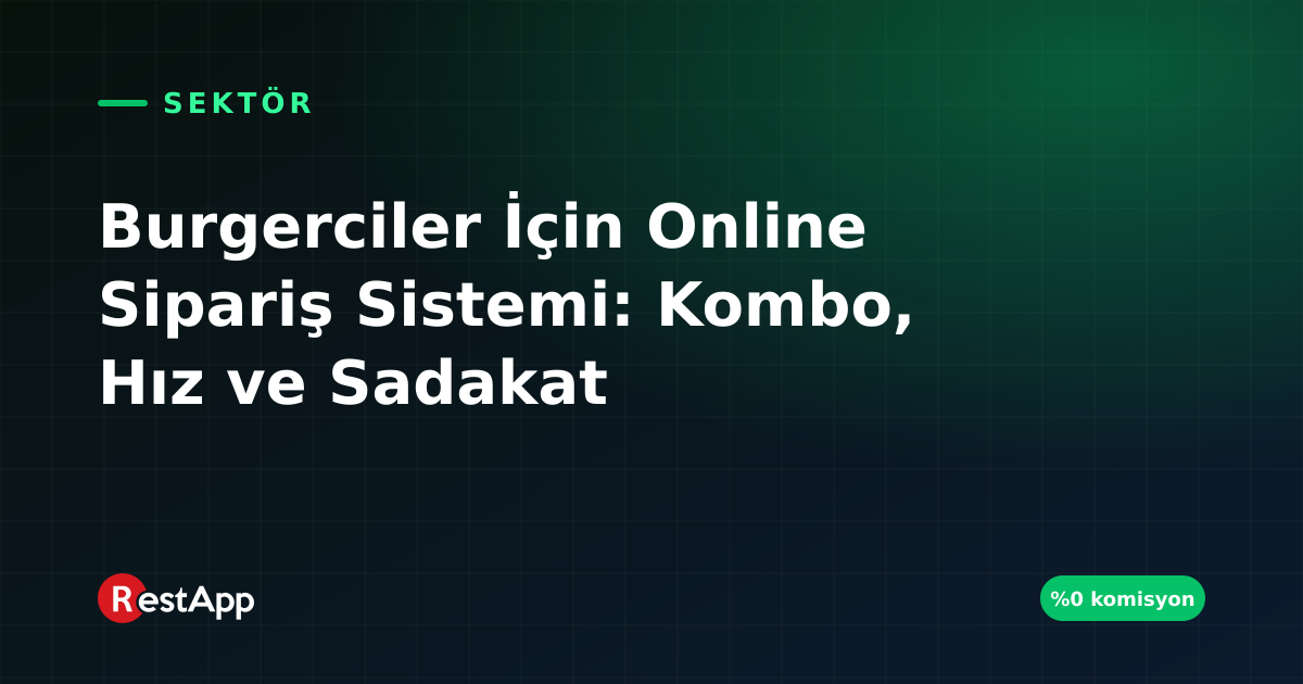 Burgerciler İçin Online Sipariş Sistemi: Kombo, Hız ve Sadakat