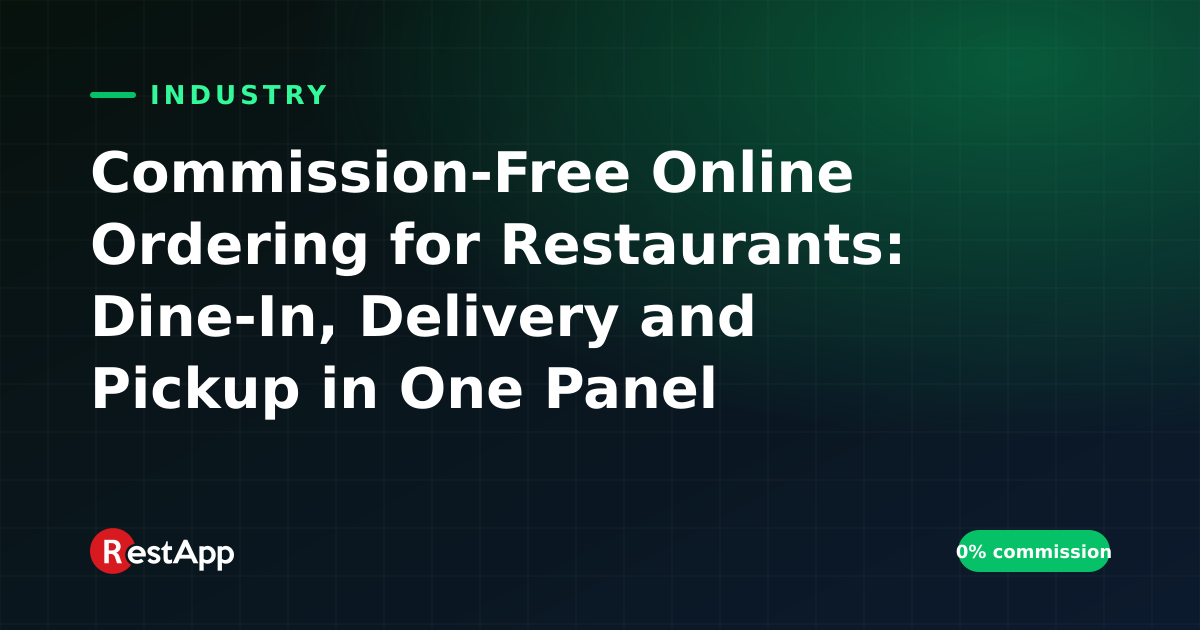 Commission-Free Online Ordering for Restaurants: Dine-In, Delivery and Pickup in One Panel