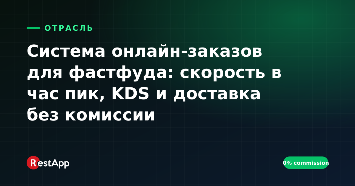 Система онлайн-заказов для фастфуда: скорость в час пик, KDS и доставка без комиссии