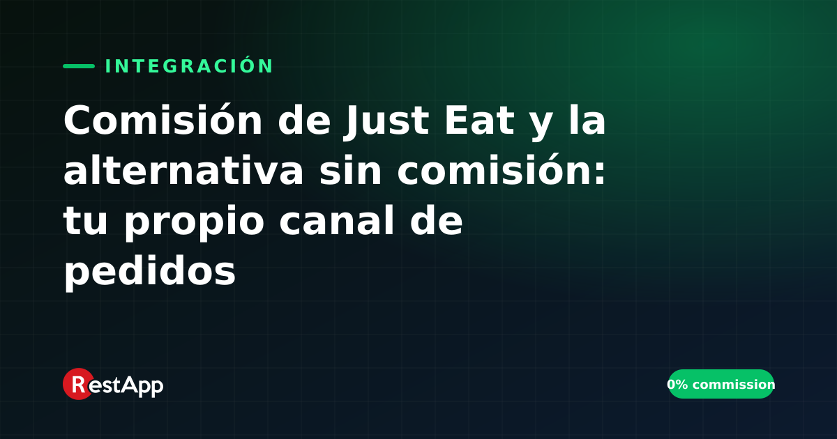 Comisión de Just Eat y la alternativa sin comisión: tu propio canal de pedidos