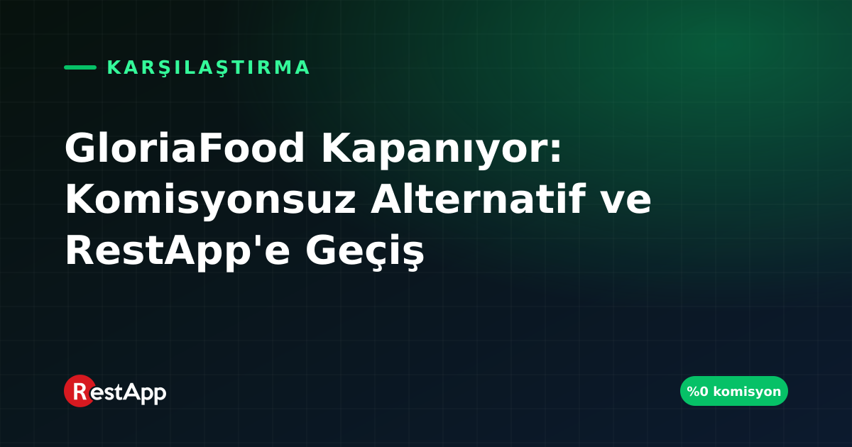 GloriaFood Kapanıyor: Komisyonsuz Alternatif ve RestApp'e Geçiş