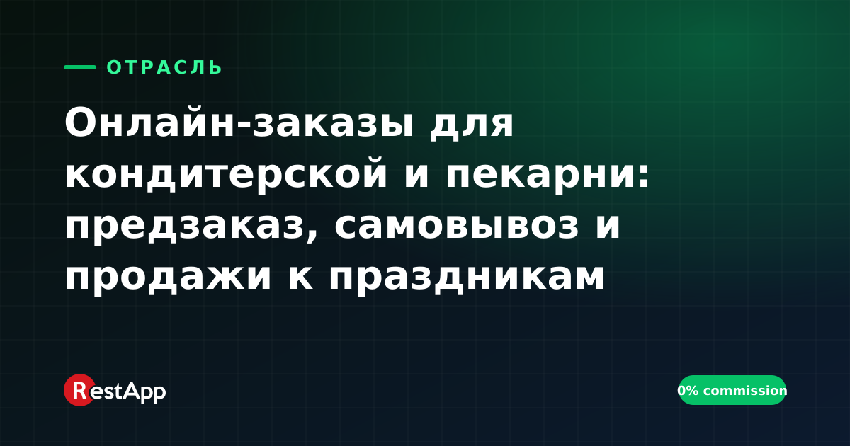 Онлайн-заказы для кондитерской и пекарни: предзаказ, самовывоз и продажи к праздникам