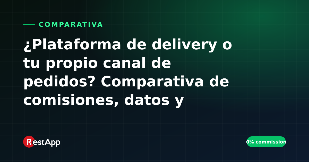¿Plataforma de delivery o tu propio canal de pedidos? Comparativa de comisiones, datos y dependencia