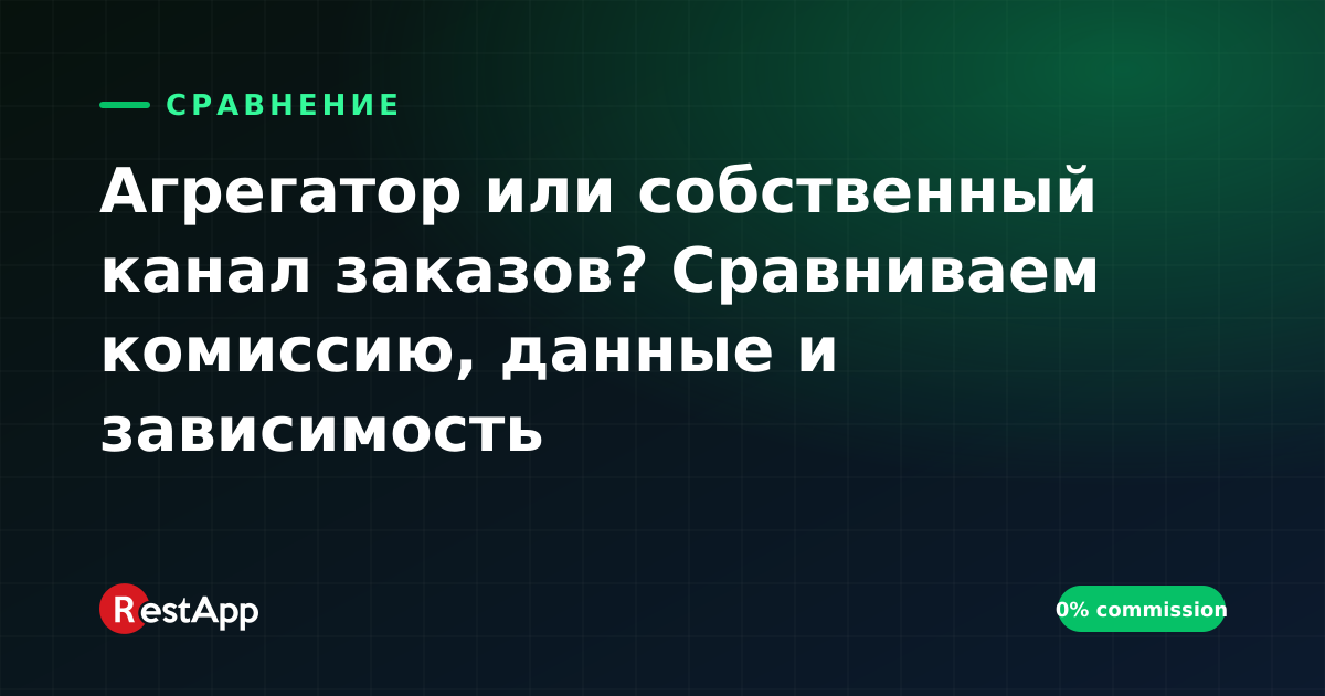 Агрегатор или собственный канал заказов? Сравниваем комиссию, данные и зависимость