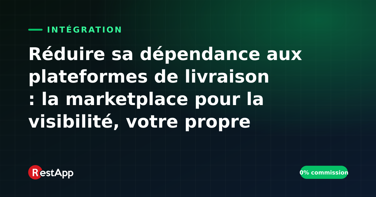 Réduire sa dépendance aux plateformes de livraison : la marketplace pour la visibilité, votre propre canal pour le profit