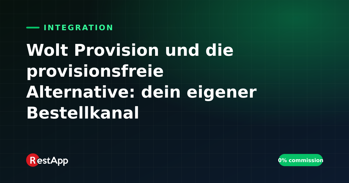 Wolt Provision und die provisionsfreie Alternative: dein eigener Bestellkanal