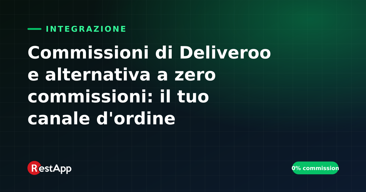 Commissioni di Deliveroo e alternativa a zero commissioni: il tuo canale d'ordine