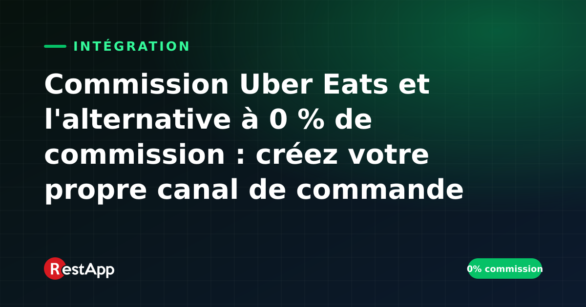 Commission Uber Eats et l'alternative à 0 % de commission : créez votre propre canal de commande