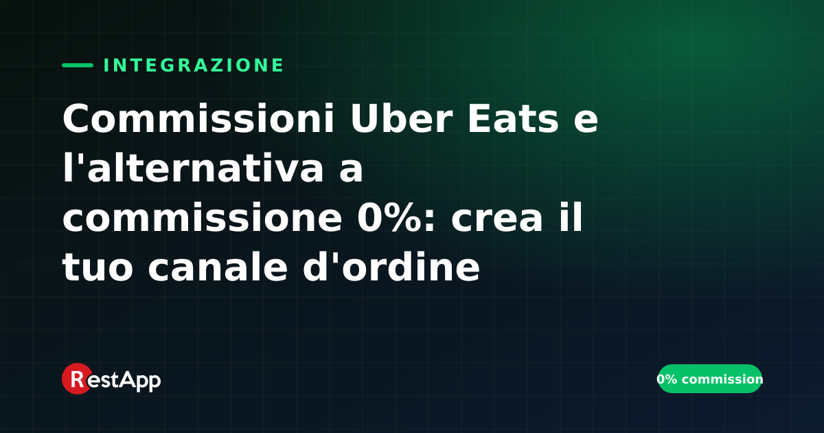 Commissioni Uber Eats e l'alternativa a commissione 0%: crea il tuo canale d'ordine