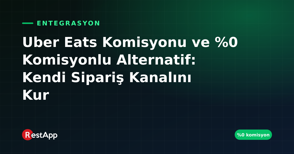 Uber Eats Komisyonu ve %0 Komisyonlu Alternatif: Kendi Sipariş Kanalını Kur