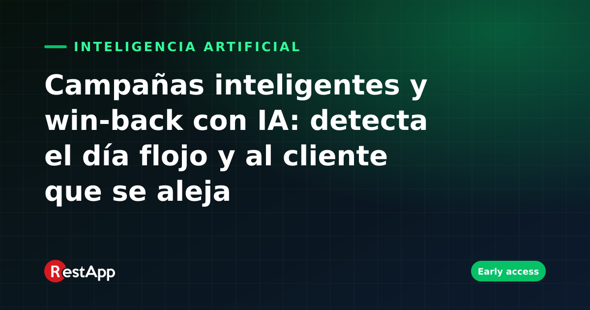 Campañas inteligentes y win-back con IA: detecta el día flojo y al cliente que se aleja