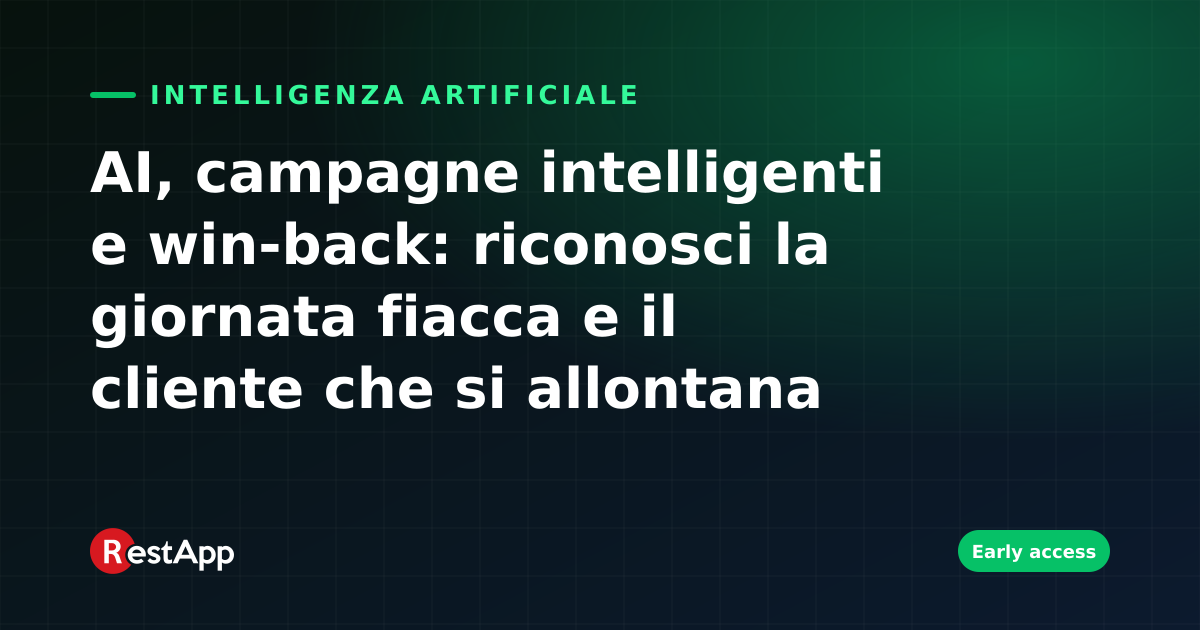 AI, campagne intelligenti e win-back: riconosci la giornata fiacca e il cliente che si allontana