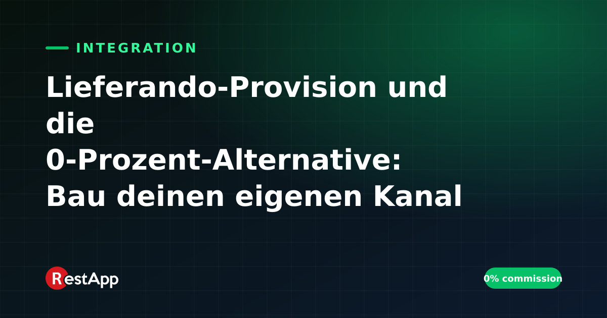 Lieferando-Provision und die 0-Prozent-Alternative: Bau deinen eigenen Kanal daneben auf