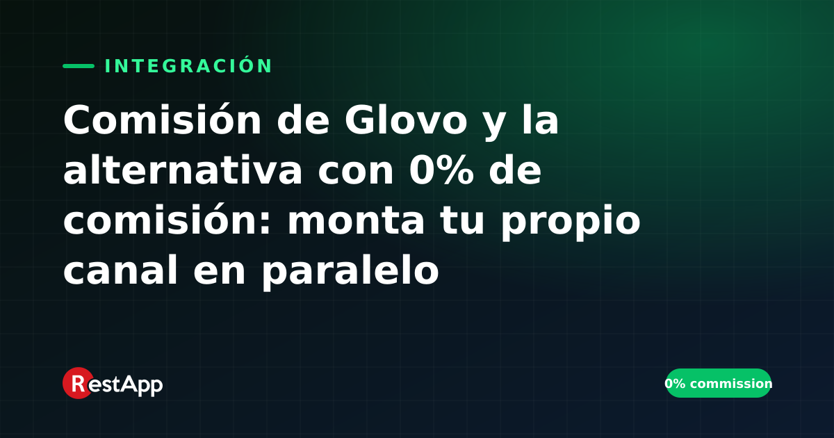 Comisión de Glovo y la alternativa con 0% de comisión: monta tu propio canal en paralelo