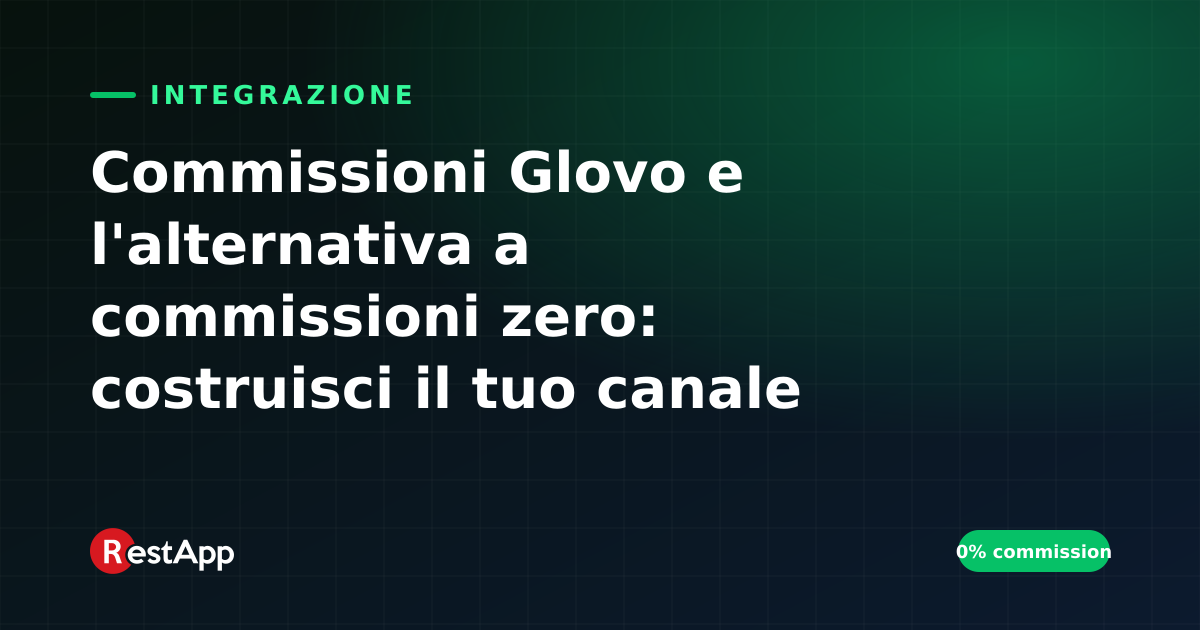 Commissioni Glovo e l'alternativa a commissioni zero: costruisci il tuo canale al suo fianco