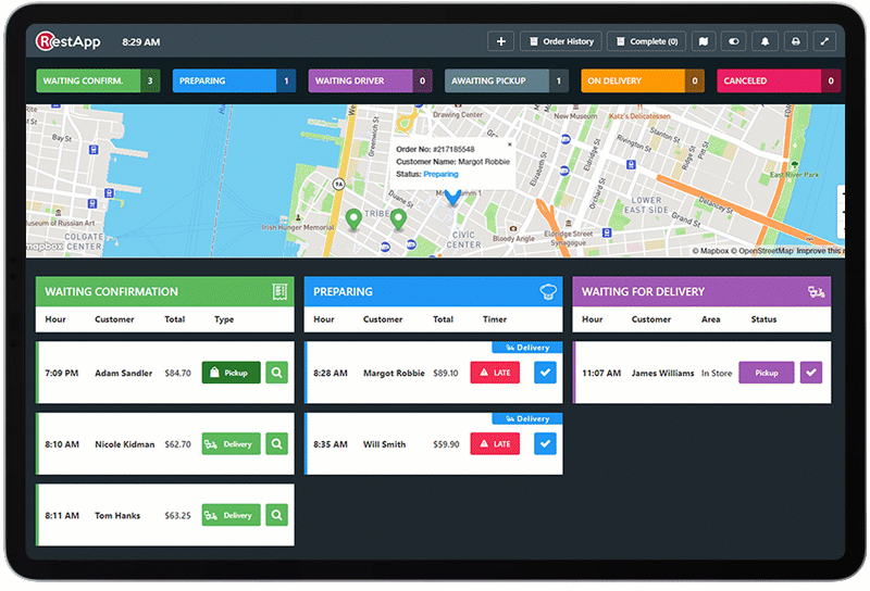 Create orders easily for incoming calls