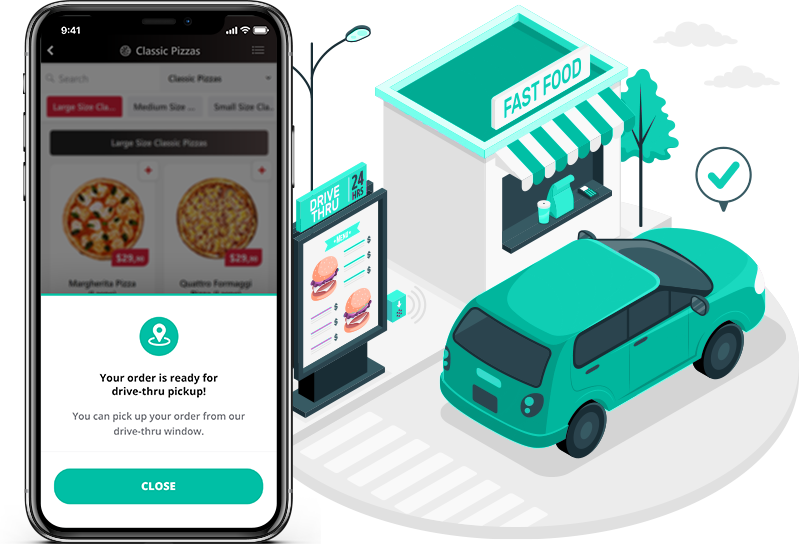 Online drive-thru orders from your customers