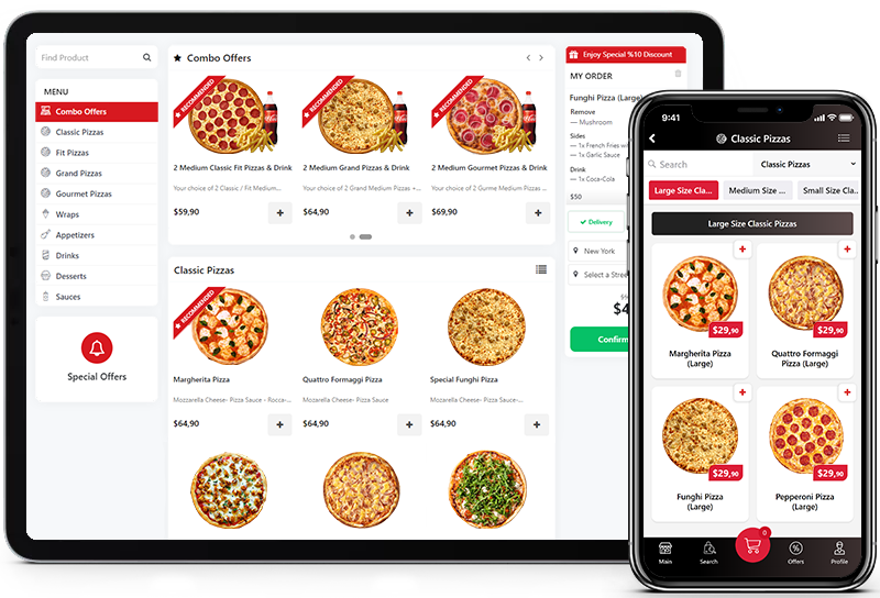 Receive commission-free online pizza orders